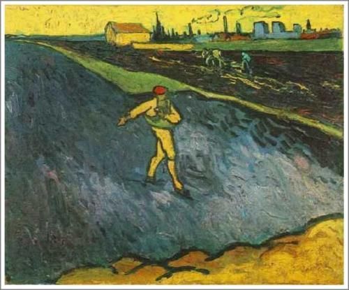 ゴッホ【種を蒔く人（アルルの郊外にて）】 - 手描き 絵画（油絵複製画