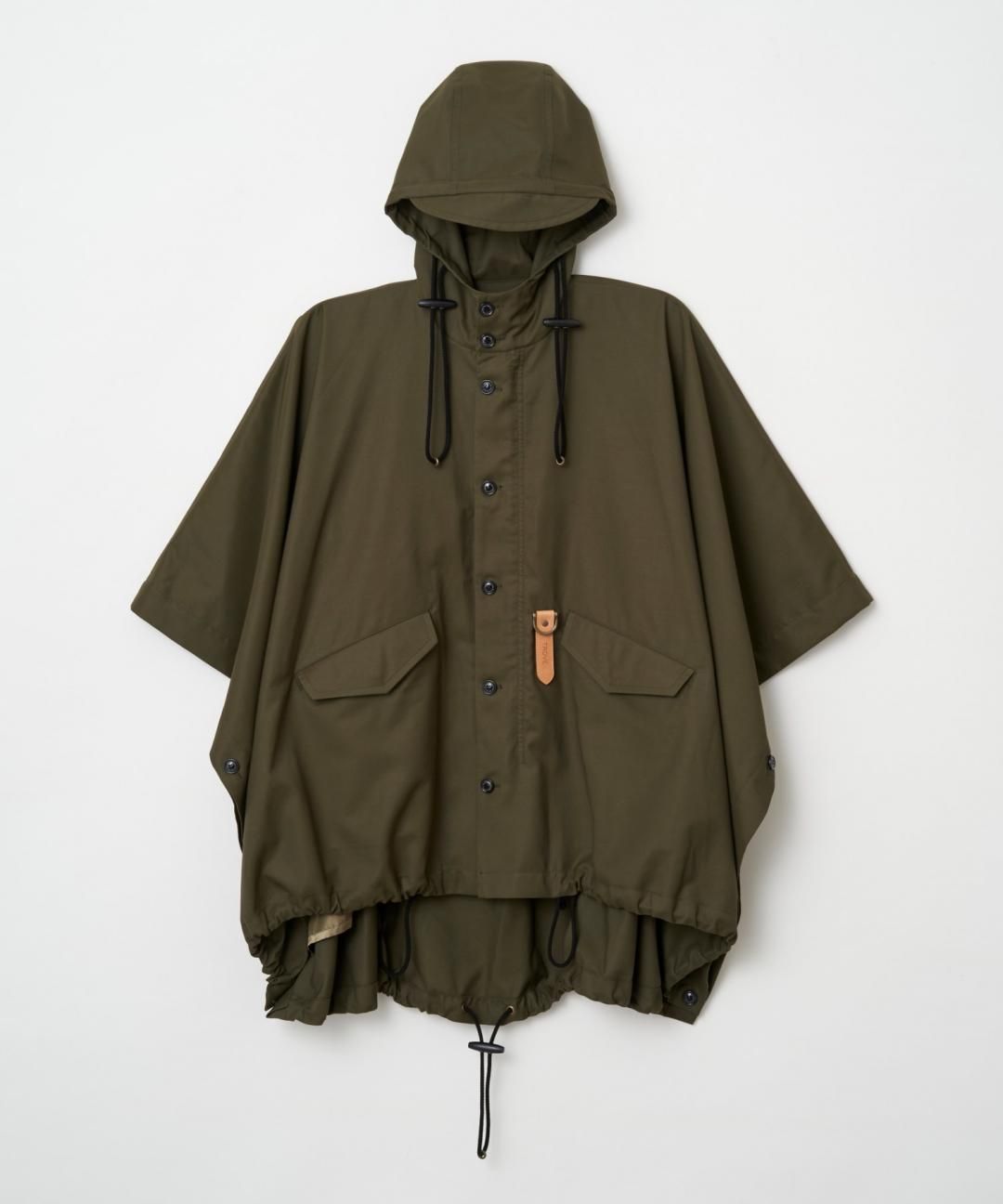 TROVE / PONCHO HOODED COAT / GABARDINE KHAKI - TROVE SHOP OFFICIAL