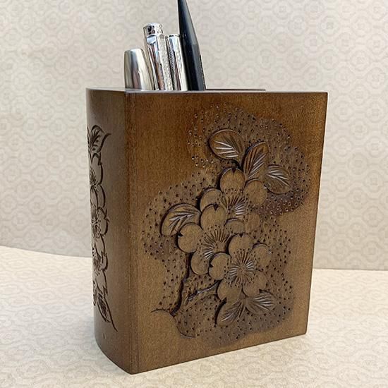 ブック型ペン立て（中）|贈り物に最適 - SHIBAZAKI（軽井沢彫シバザキ