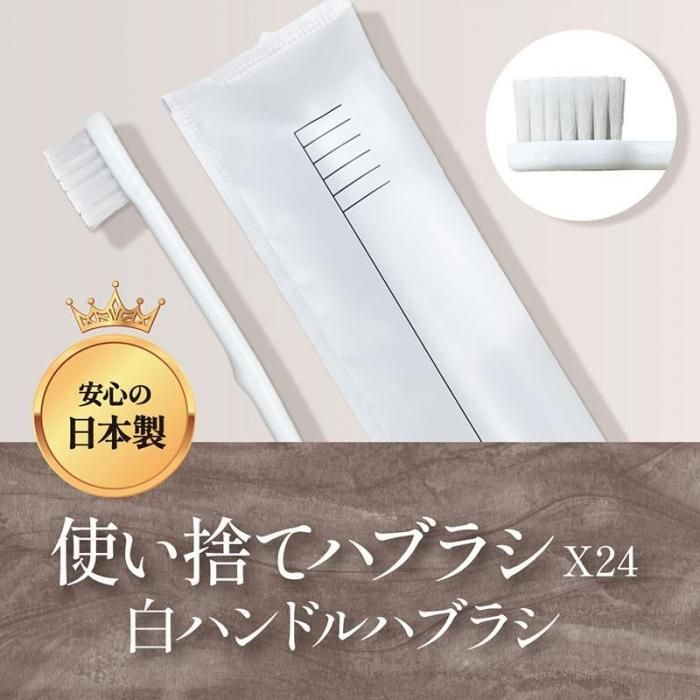 送料無料】白ハンドルハブラシ「X24 M袋」（ハミガキ液チューブ3g付