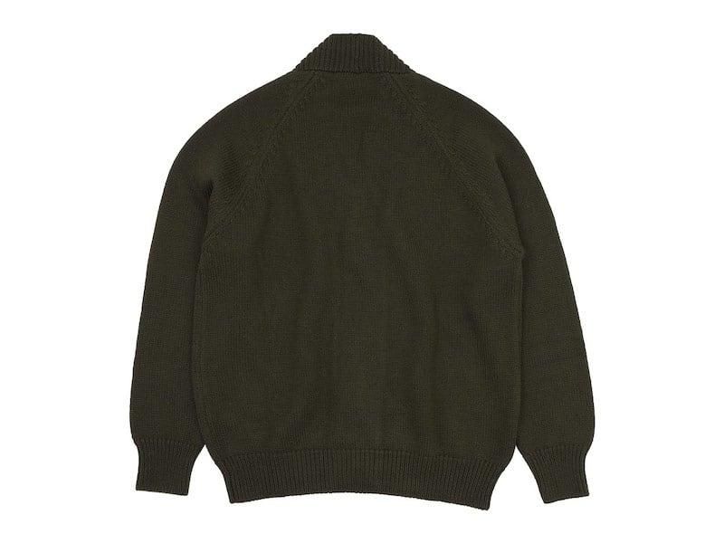 MARGARET HOWELL FINE MERINO WOOL CARDIGAN 180Khaki 〔メンズ