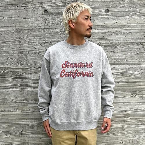 STANDARD CALIFORNIA】SD US COTTON SCRIPT LOGO CREW SWEAT GRAY