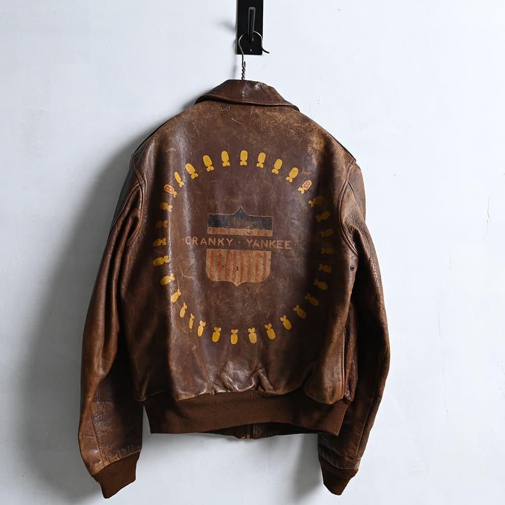 USAAF A-2 LEATHER FLIGHT JACKET WITH BACK PAINT（'42/by PERRY