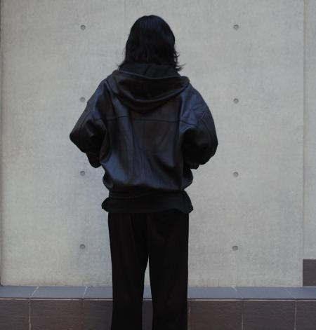 COOTIE (クーティー) Leather Zip Hoodie(レザージップフーディ) Black