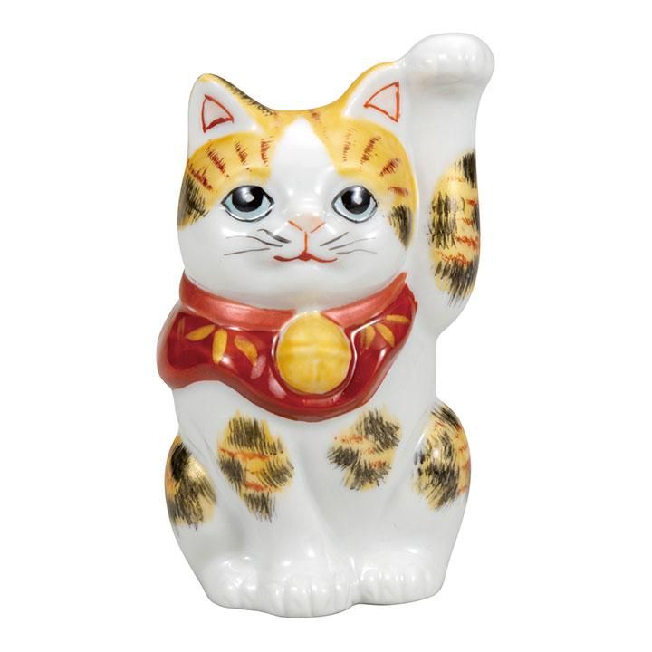2.8号 招き猫 金彩三毛