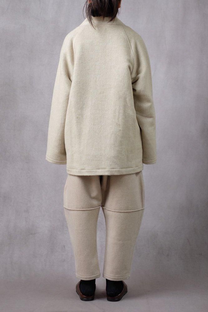 ウールシルクキャメル半纏ブルゾン 白茶 / MITTAN通販 ミッタン