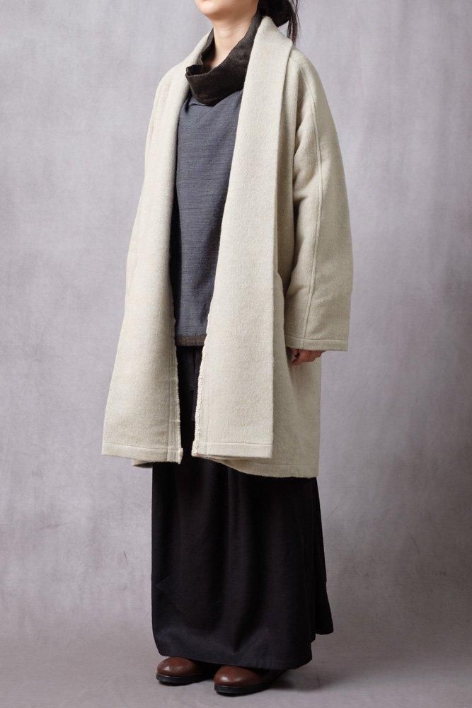 ウールシルクキャメル半纏コート 白茶 / MITTAN通販 ミッタン | TOCAKU