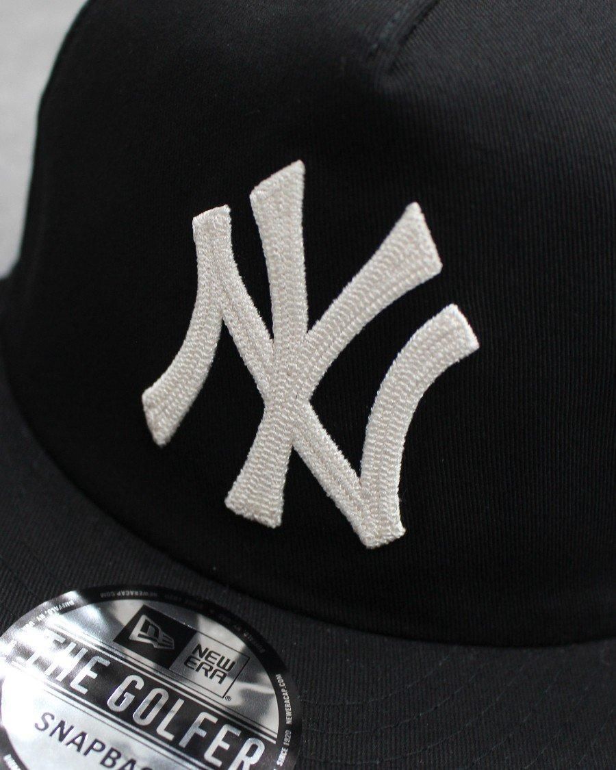 New Era New York Yankees Chain Stitch The Golfer Snapback Cap - Black