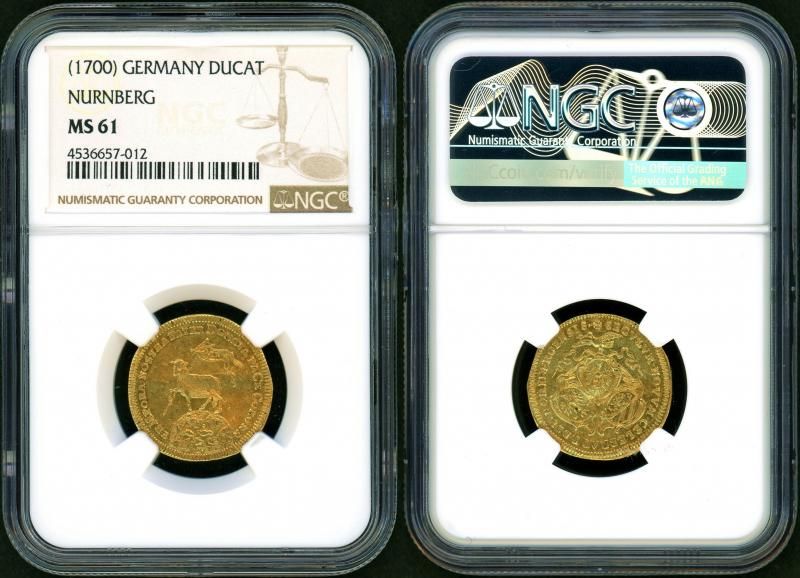 ドイツ ニュルンベルク 1700年 ラムダカット Ducat金貨 リストライク