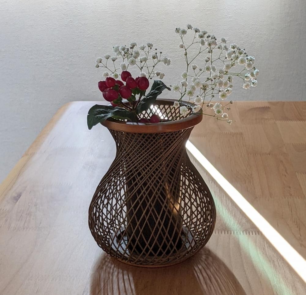 花器 びく - 竹細工 花生け 花入れ 花瓶 日本のお土産 - 駿河竹工房 然