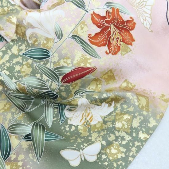 振袖 金箔染め 成人式着物 十三参り フォーマル 金箔 百花の図 御仕立