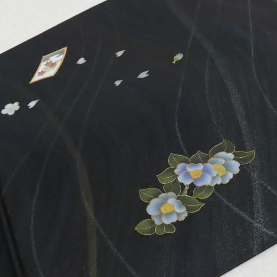 袋帯 螺鈿 甲斐泰造 甲斐周一郎 蒔絵染め 枝花の図 袋帯 御仕立上り