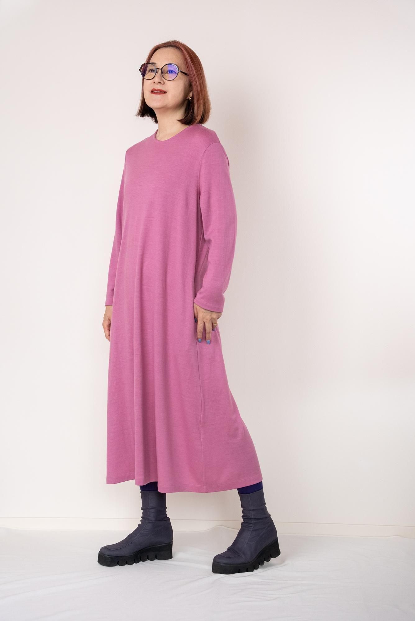 ウール100 ワンピース ピンク - EIKOFUL