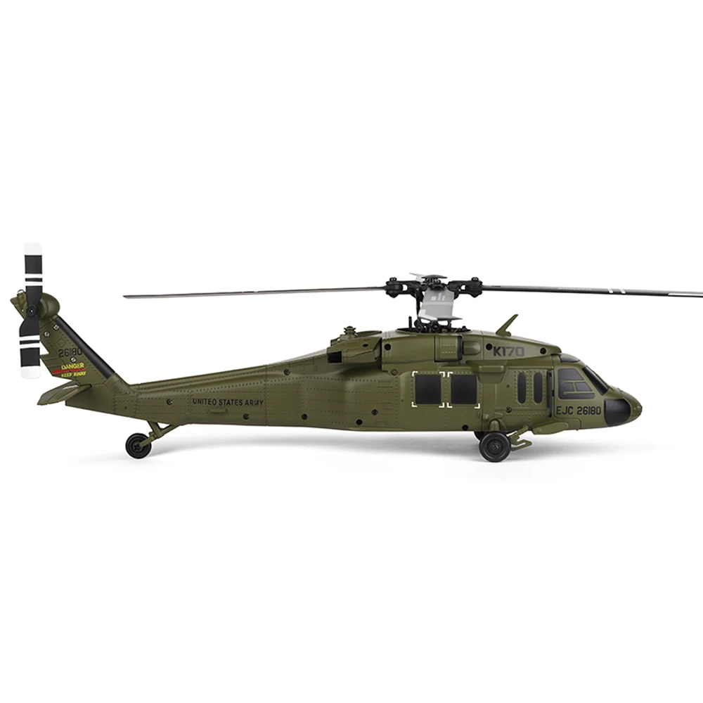 XK K170 UH-60L 2.4G 4CH 6軸ジャイロブラシレスモーター軍用グリーン