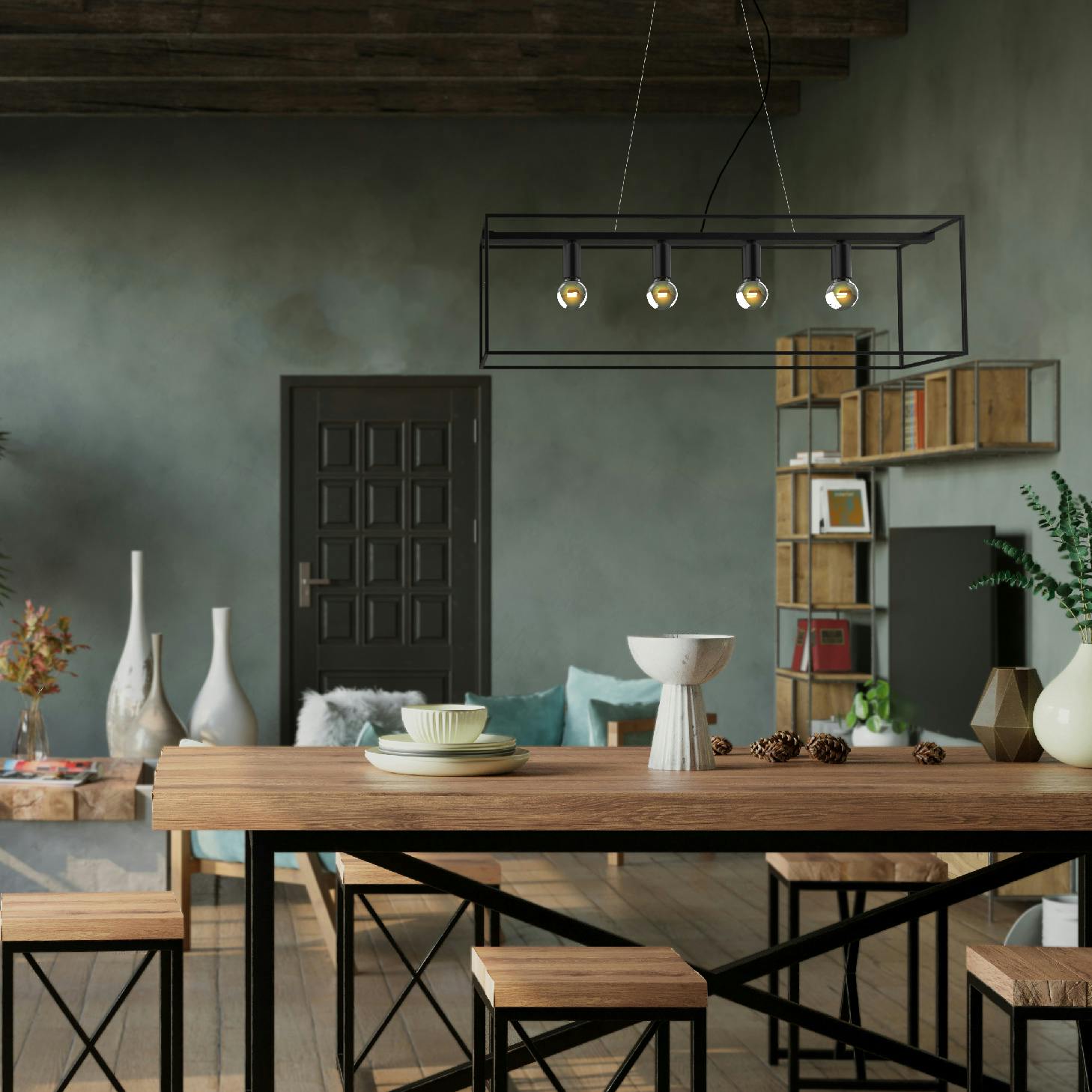 ディクラッセ Scenario W pendant lamp black ペンダントライト 4灯