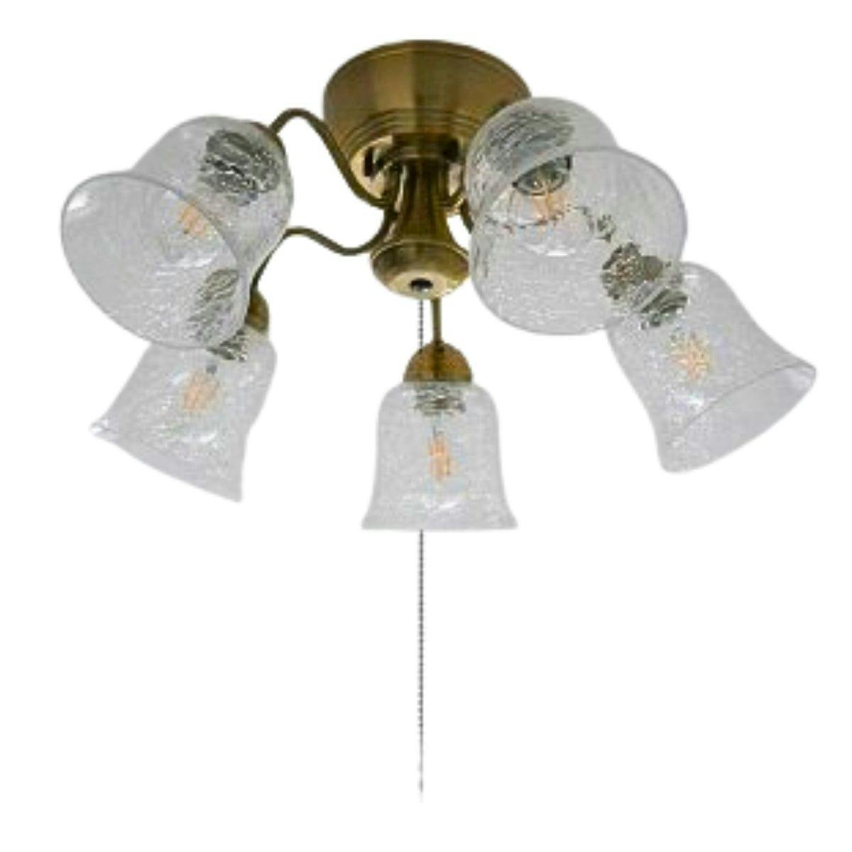 村上工作所 STERN シャンデリア ヒビガラス クリア 5灯 プルスイッチ