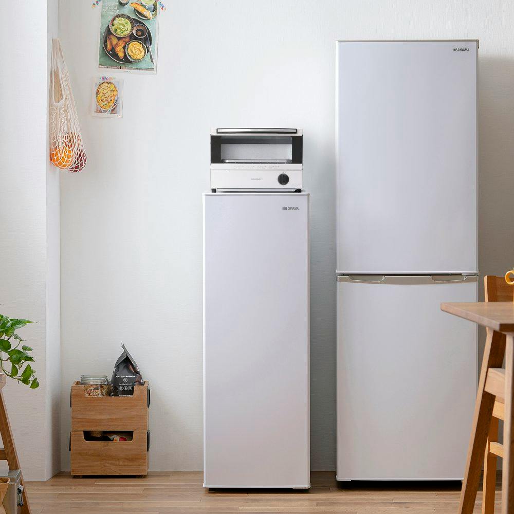 アイリスオーヤマ スリム冷凍庫80L IUSN-8A-W ホワイト 冷凍食品