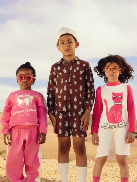 Mini Rodini Society Panel Sweatshirt Pink | Mini Rodini