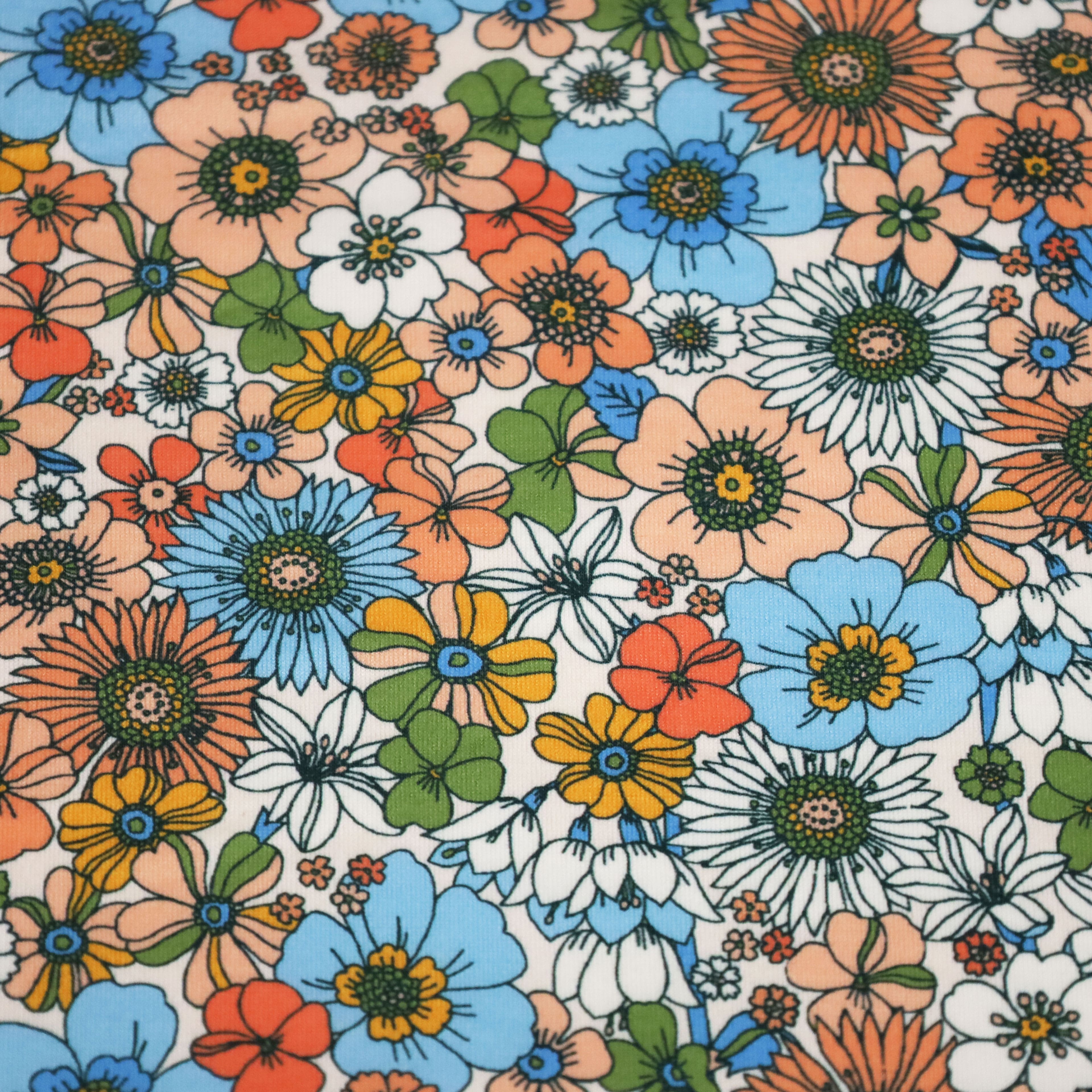 Fabric Merchants Retro Floral Double Brushed Stretch Fabric | Michaels