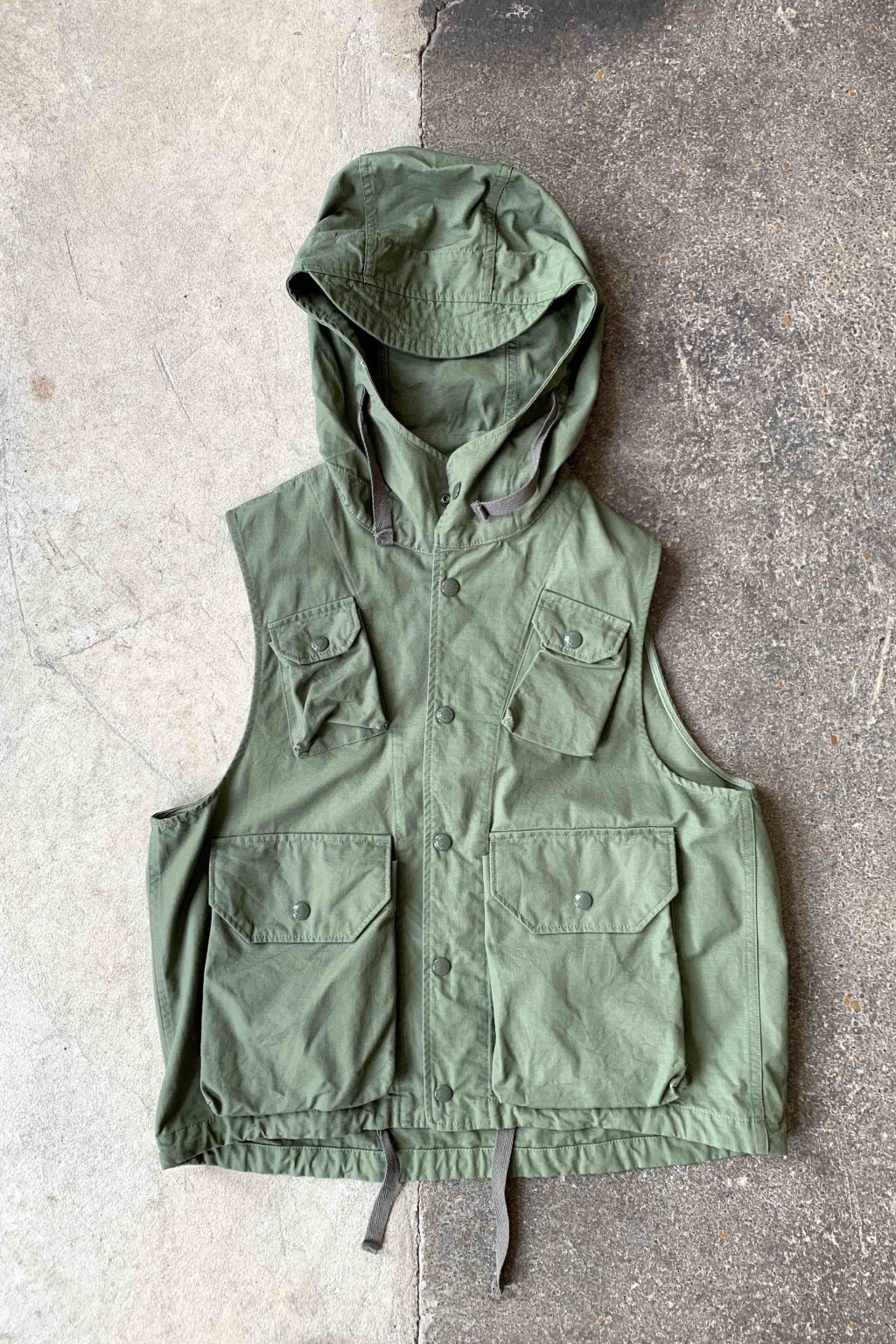 Engineered Garments Field Vest Olive Cotton Ripstop - New York