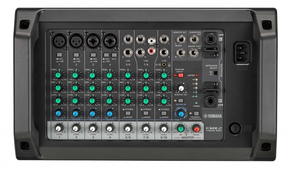 軽快に持ち運びできるコンパクト設計パワードミキサー YAMAHA EMX-2