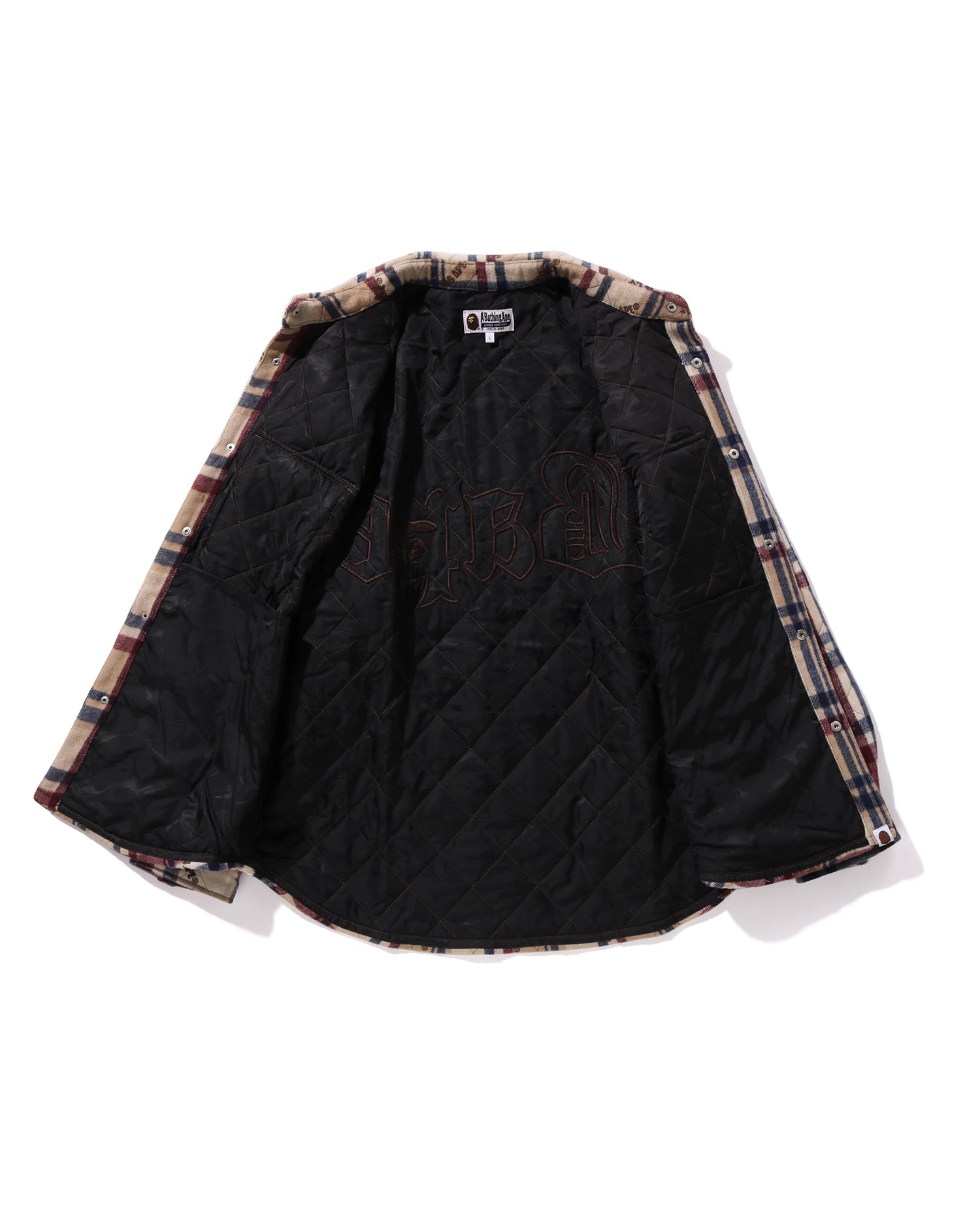 A BATHING APE® A Bathing Ape Logo Check Pattern Padded Flannel