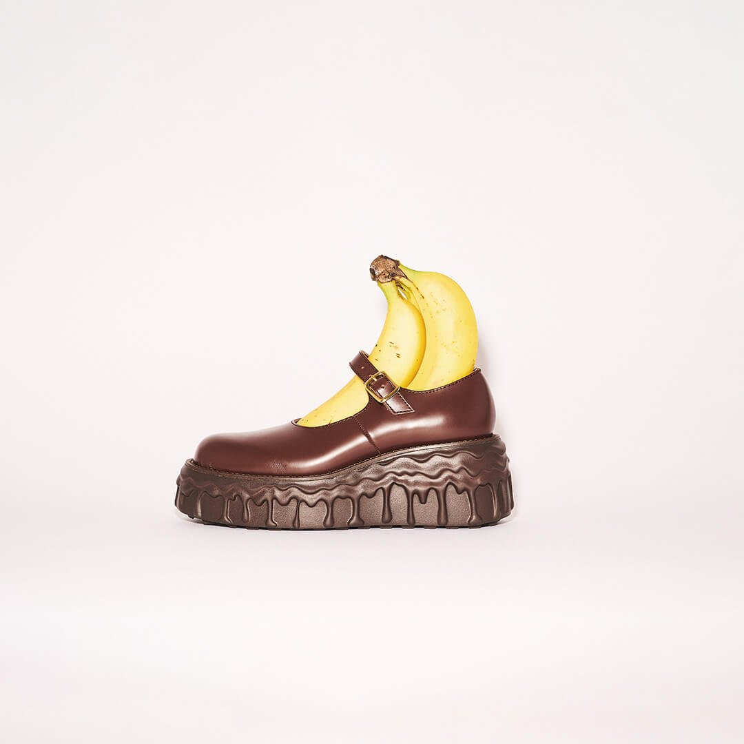Melting Chocolate Leather Mary Jane (Brown)【Japan Jewelry