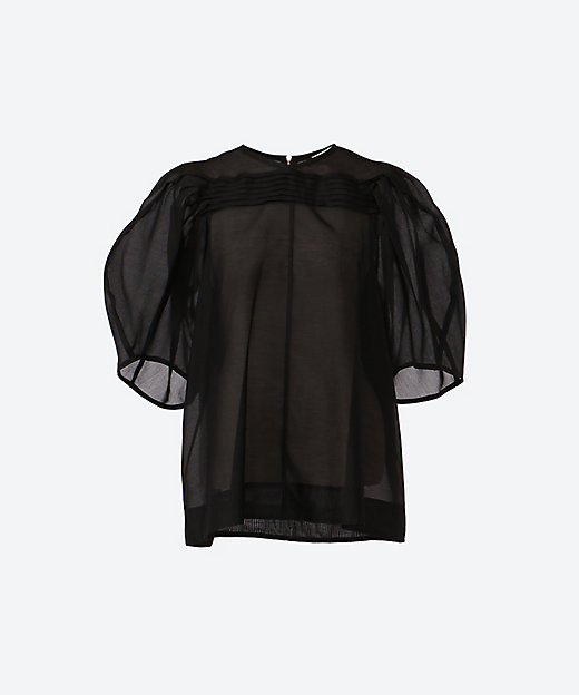 コットンシルクタックショートスリーブブラウス | BLAMINK (Women