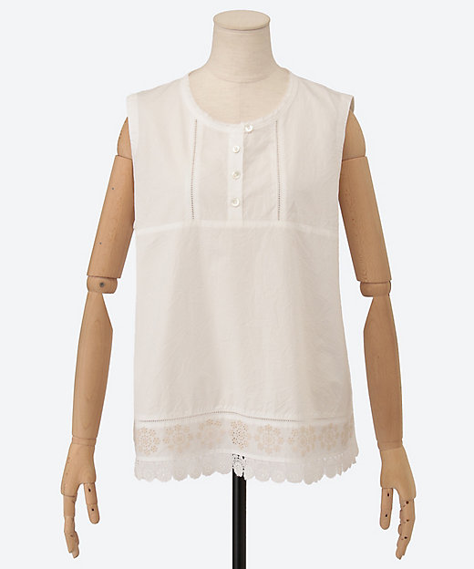 Cotton House Aya】オリジナルレース付きノーカラー