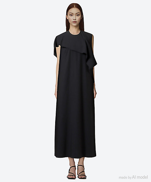 Tea drape panel dress BK 6S／AS2613