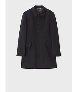 ヘリンボーン ウールカシミヤ ステンカラーコート