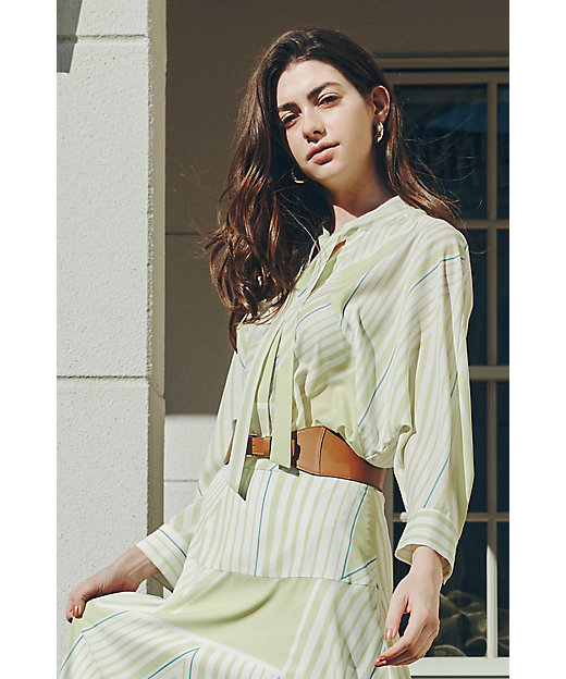 ◇トライアングルボーダープリントブラウス（0315110301