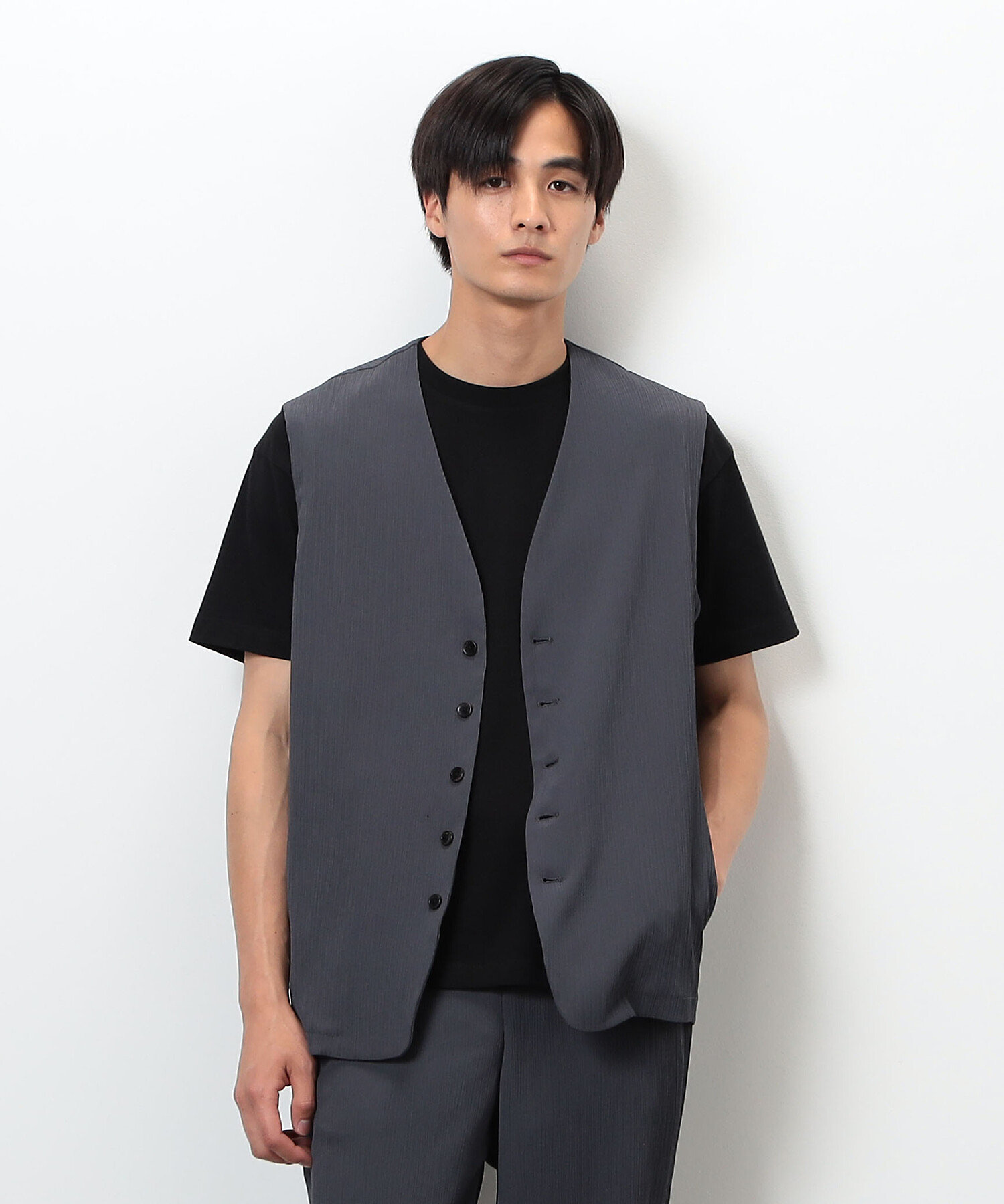 セットアップ対応】ポリエステル 楊柳 ジレ（4724VK11