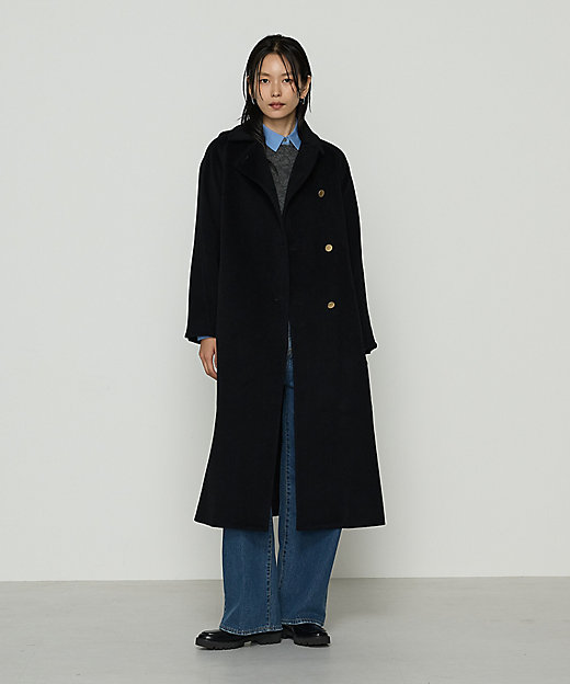TALLサイズ 〕 アンゴラウール ロングトレンチコート