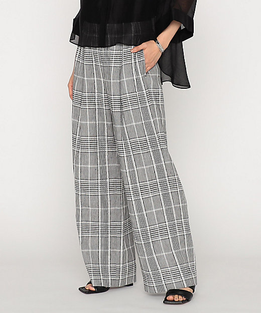 グレンチェック ワイドパンツ（2804PK05） | BASILE28 (Women