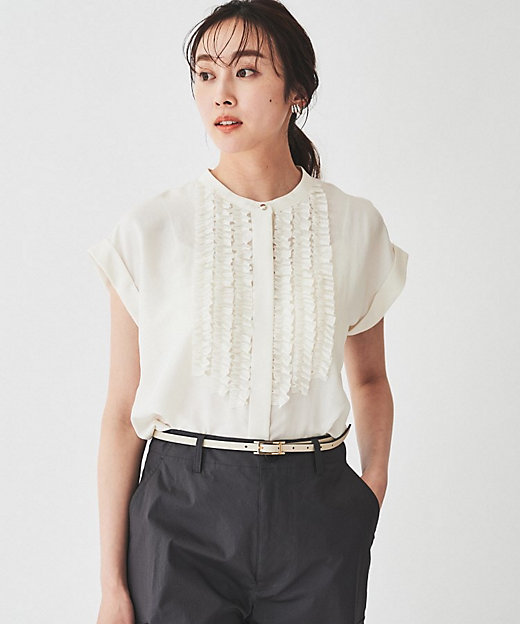 華やか／夏ブラウス】半袖フリルブラウス（2002338200