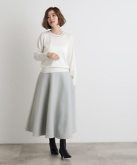 ジャージメルトンフレアスカート（2002372787） | GROVE