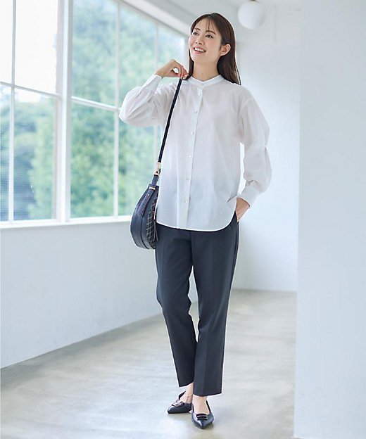 さらっと一枚で決まる／重ね着にもおすすめ◎】タックスリーブシャツ