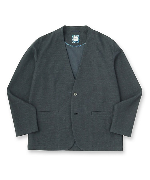 抗菌防臭】バーズアイメッシュノーカラージャケット