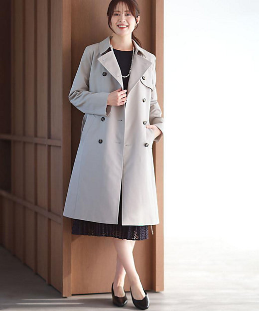 フォーマル／通勤／ライナー取り外し可】中綿ライナー付トレンチコート