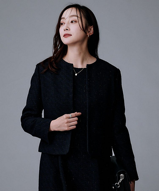 セットアップ可／フォーマル】ツイードジャケット