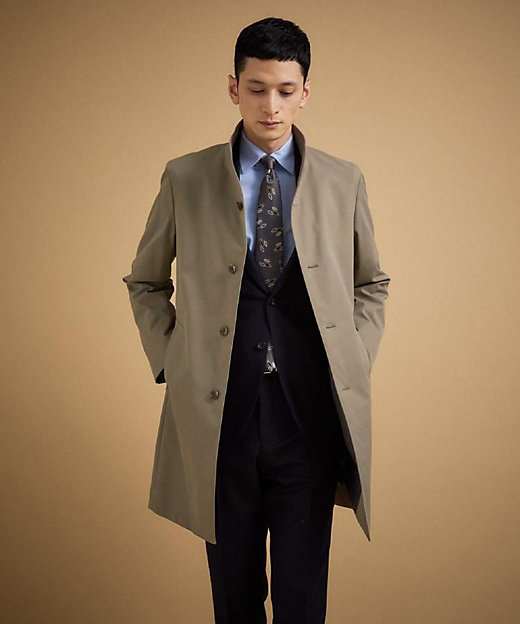 撥水ツイル スタンドカラー コート（2002560087） | TAKEO