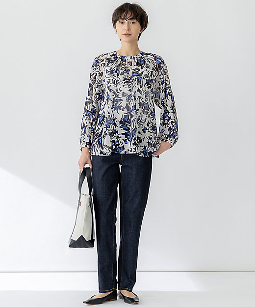 洗える】ニュアンスフラワー プリント ブラウス（BLWWGS0208