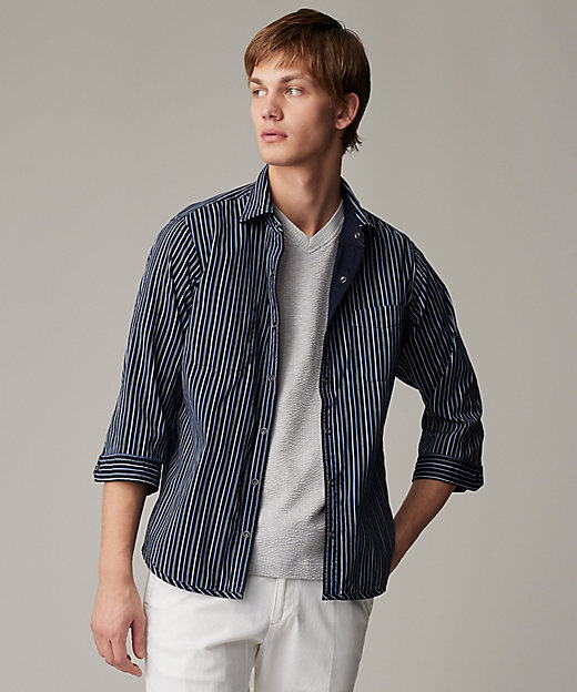 2WAY】ライトリバーシブルストライプシャツ（HHJLGM0409