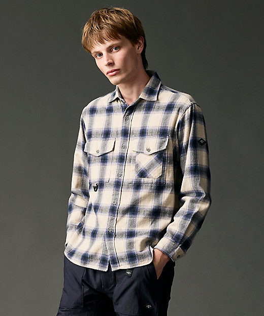 大人の山シャツ】メランジチェックシャツ（HS1HGW0681