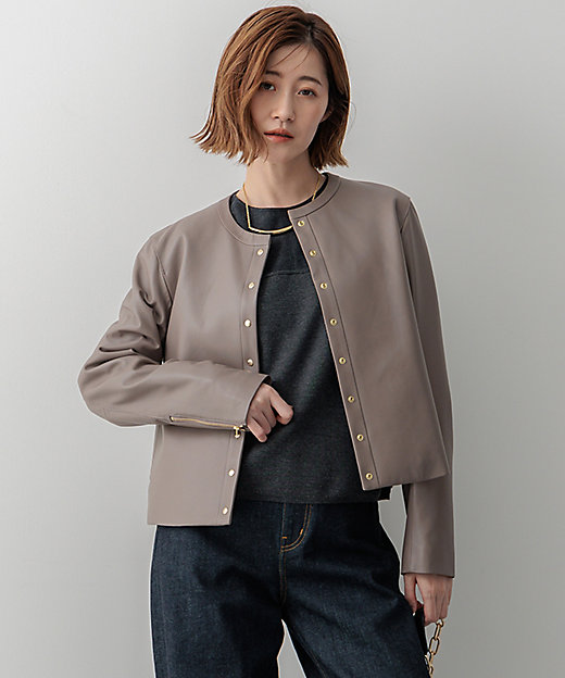 ラムレザー ノーカラージャケット（JKWSCW0315） | 23区 S