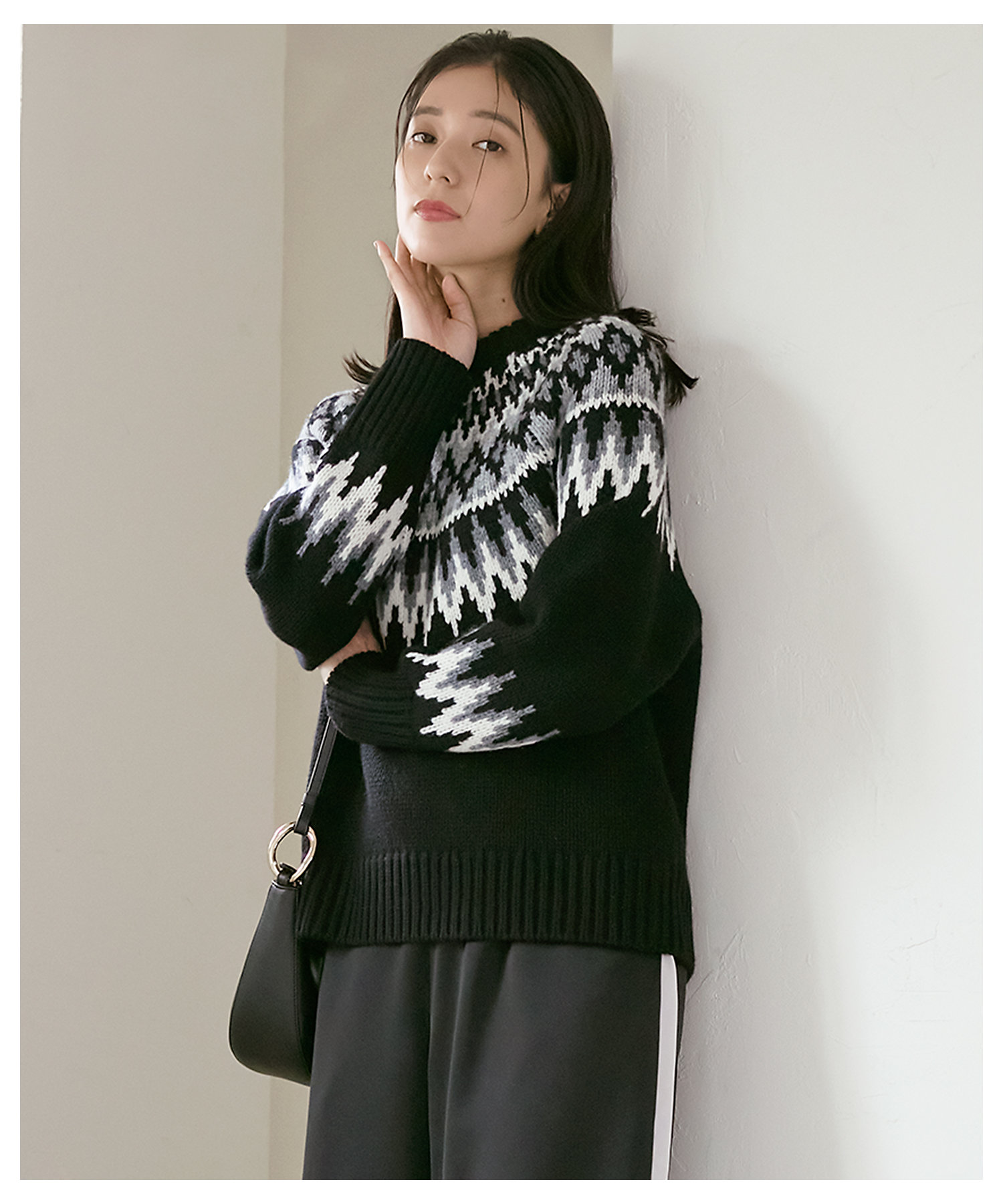 SLOW／一部店舗限定】ノルディック プルオーバー ニット