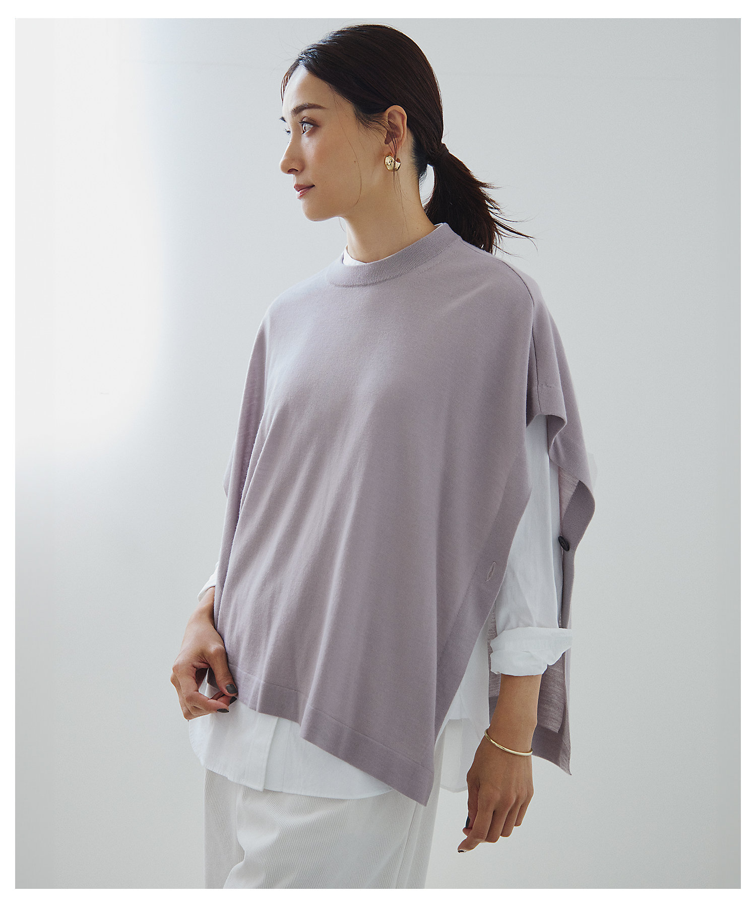 洗える】コンパクトウール ポンチョ（KRWWCA0359） | 23区 L