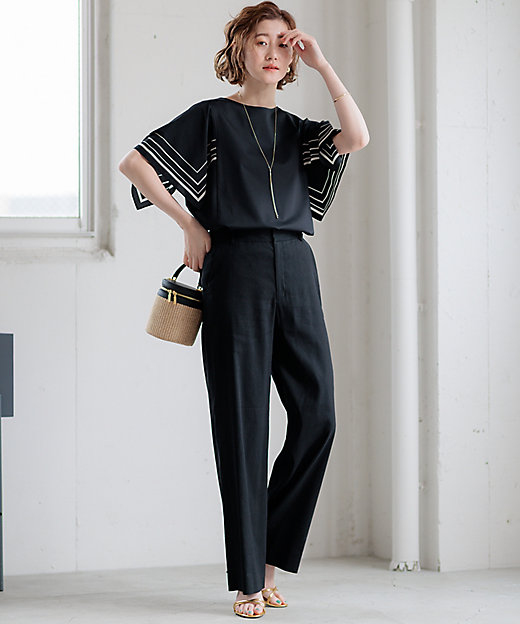 CLASSY．6月号掲載／洗える】リネンレーヨンストレッチ ワイド