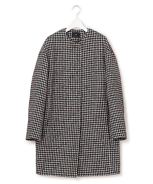 チェック ツイード ノーカラーコート（SCWOSW0509） | 23区